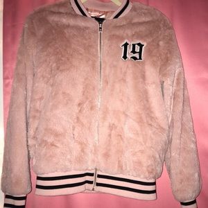 Furry pink jacket